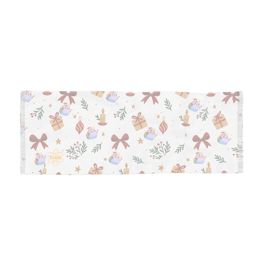 Nibby Rainbow Puff Christmas Holiday Lights Scarf