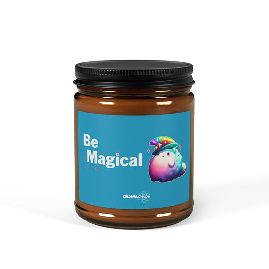 Be Magical Rainbow Puff Soy Candle – Scented Amber Jar (Multiple Sizes)