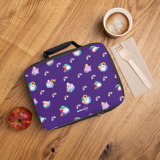 Rainbow Puffs Deep Purple Insulated Lunch Bag