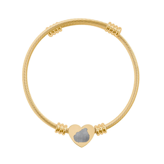 Nibby Outline Heart Cuff Bracelet — Cable Bangle