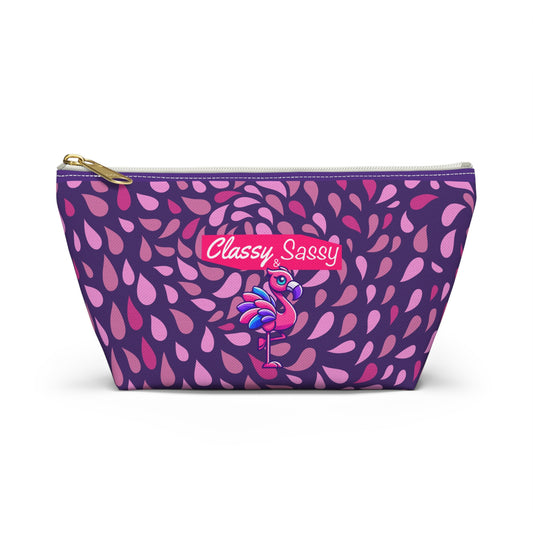 Classy & Sassy Franny Flamingo Accessory Pouch, Stylish Makeup Bag