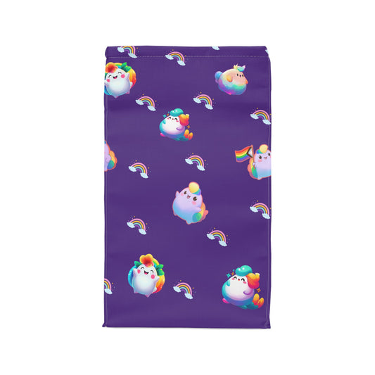Rainbow Puff Deep Purple All over Lunch Bag