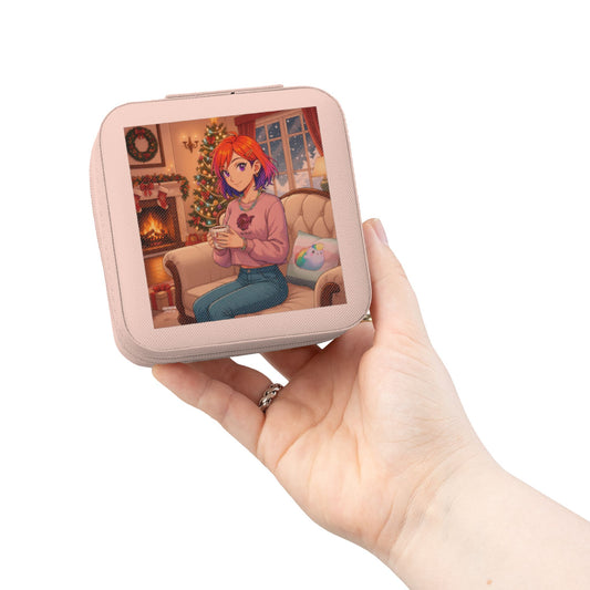 Chroma Cozy Winter Compact Jewelry Travel Case — Holiday Anime Design