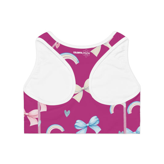 Tans Pride Bows Sports Bra
