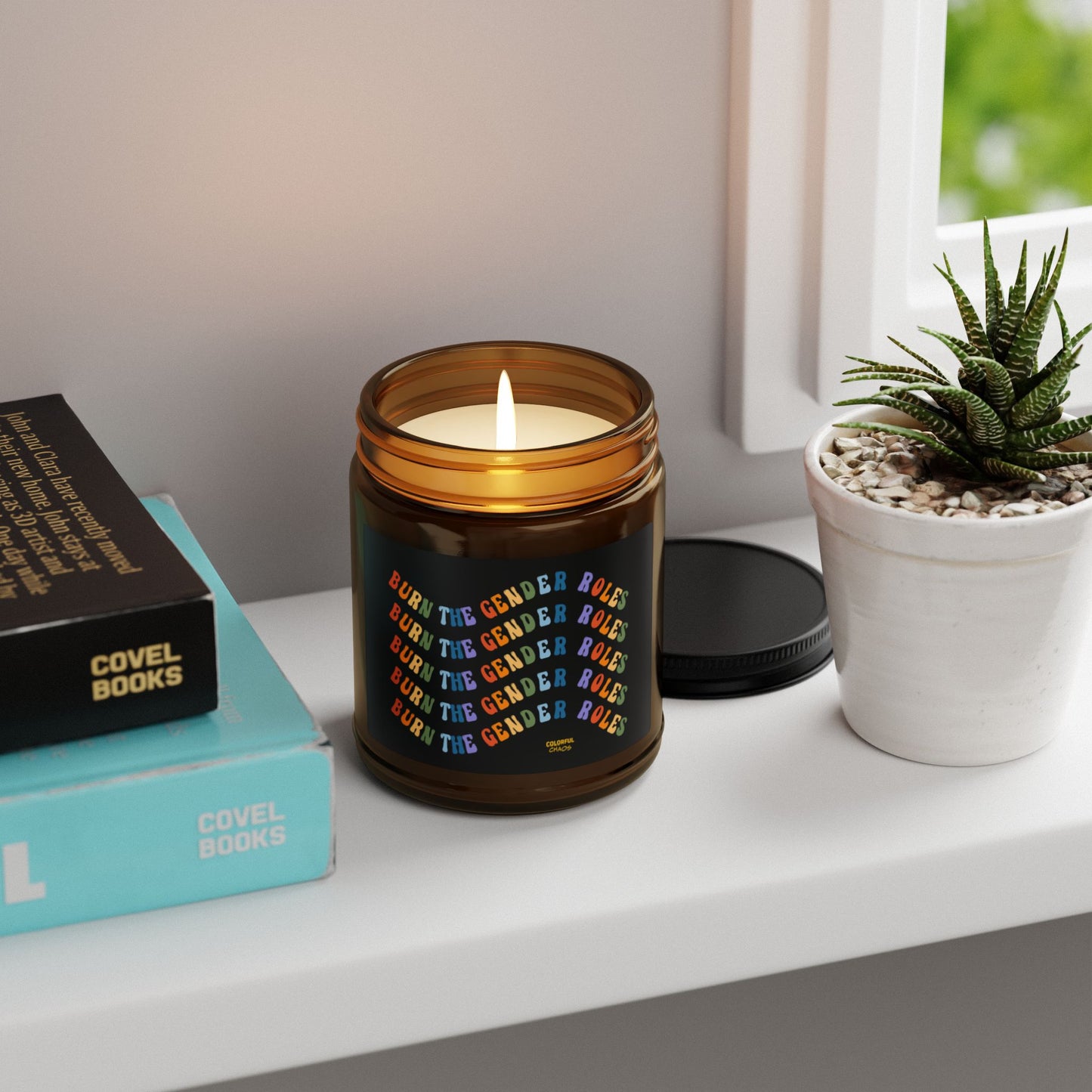 Burn The Gender Rules Soy Candle — Amber Jar