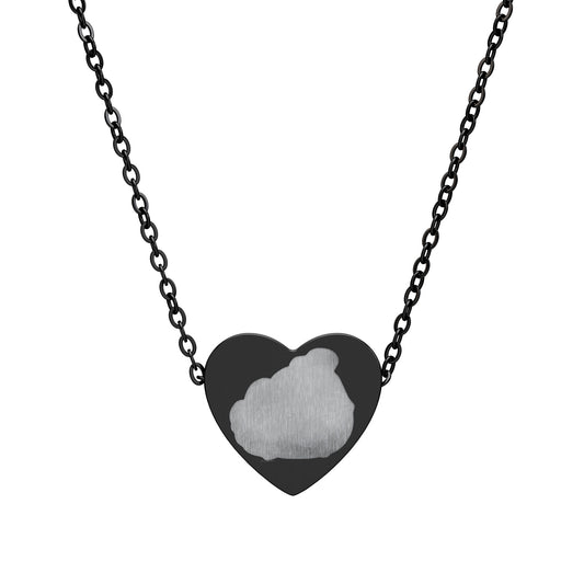 Nibby Rainbow Puff Outline Heart Necklace — Pendant