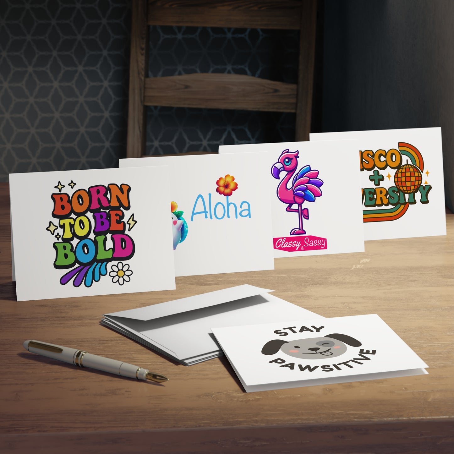 Colorful Chaos Multi-Design Greeting Cards (5-Pack)