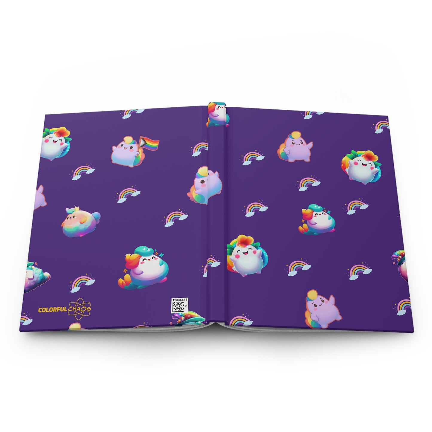 Nibby Rainbow Puffs Deep Purple Hardcover Journal