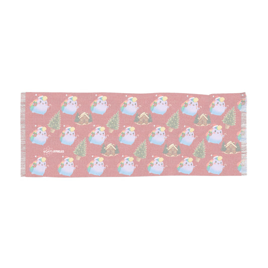 Nibby Rainbow Puff Christmas Red Light Scarf