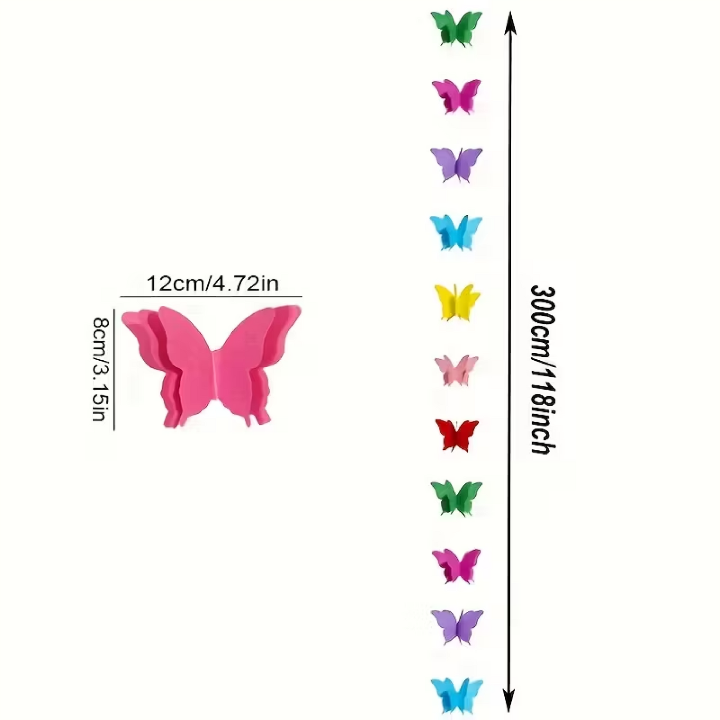 Rainbow Butterfly Paper Garland – Colorful Chaos Party Décor