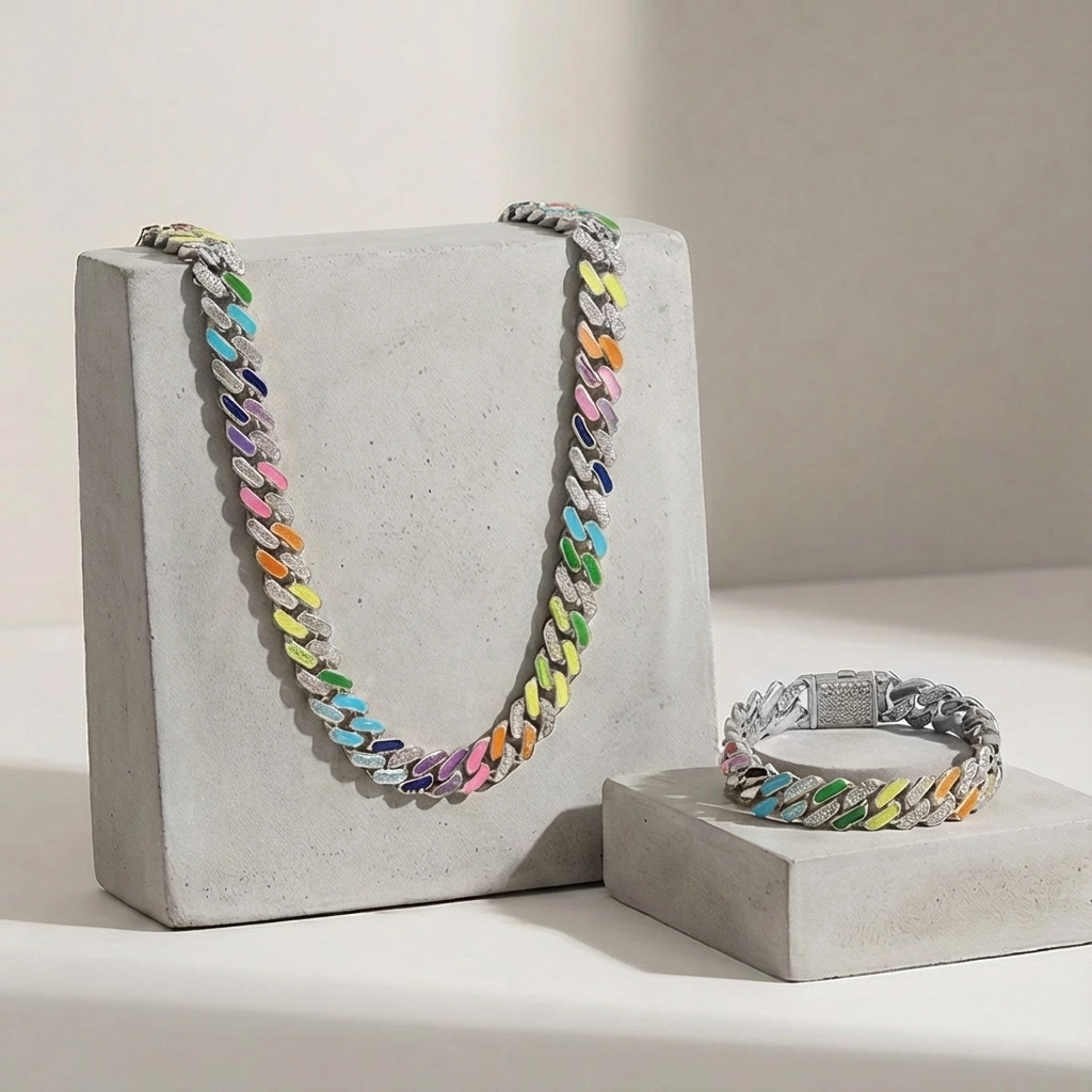 Colorful Chaos Sparkle Chain Bracelet