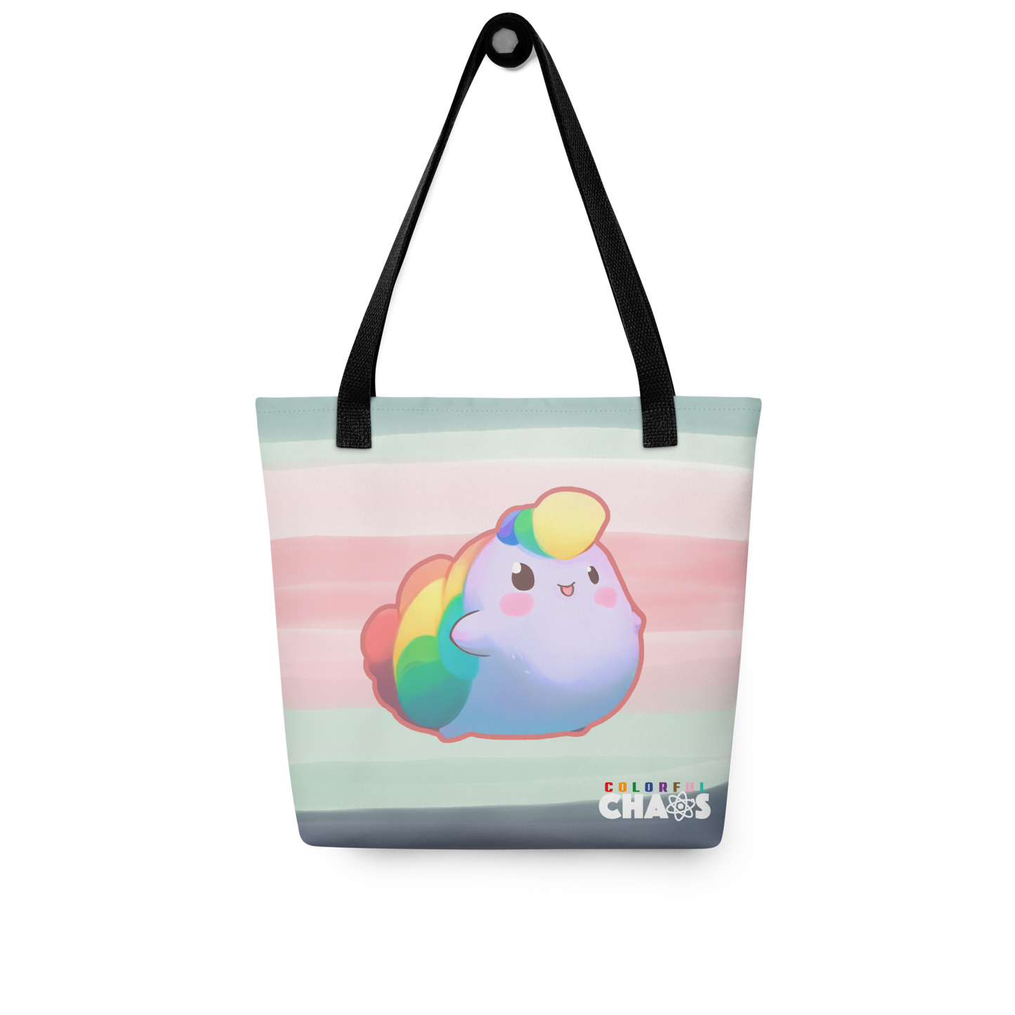 Colorful Chaos Rainbow Puff Tote Bag