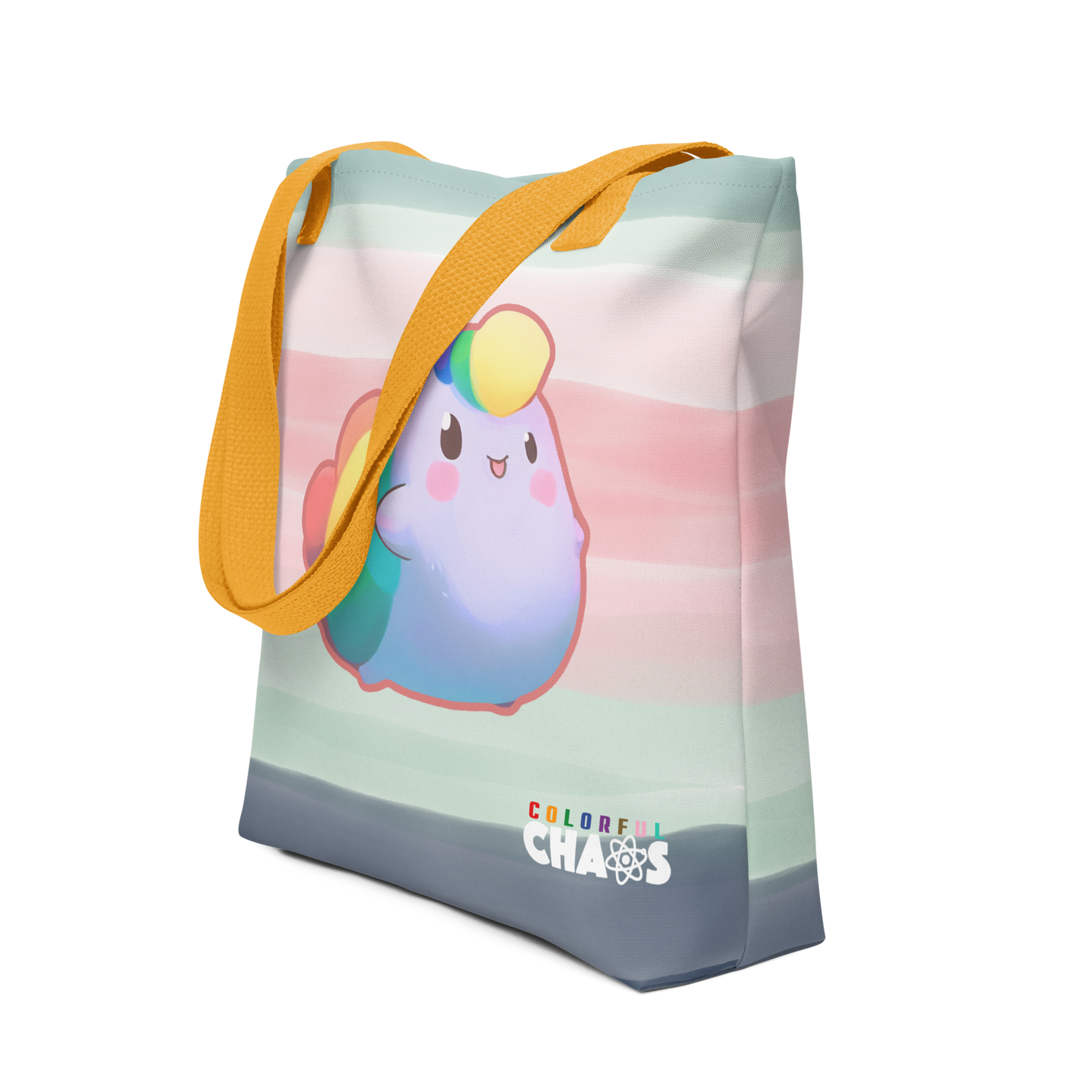 Colorful Chaos Rainbow Puff Tote Bag