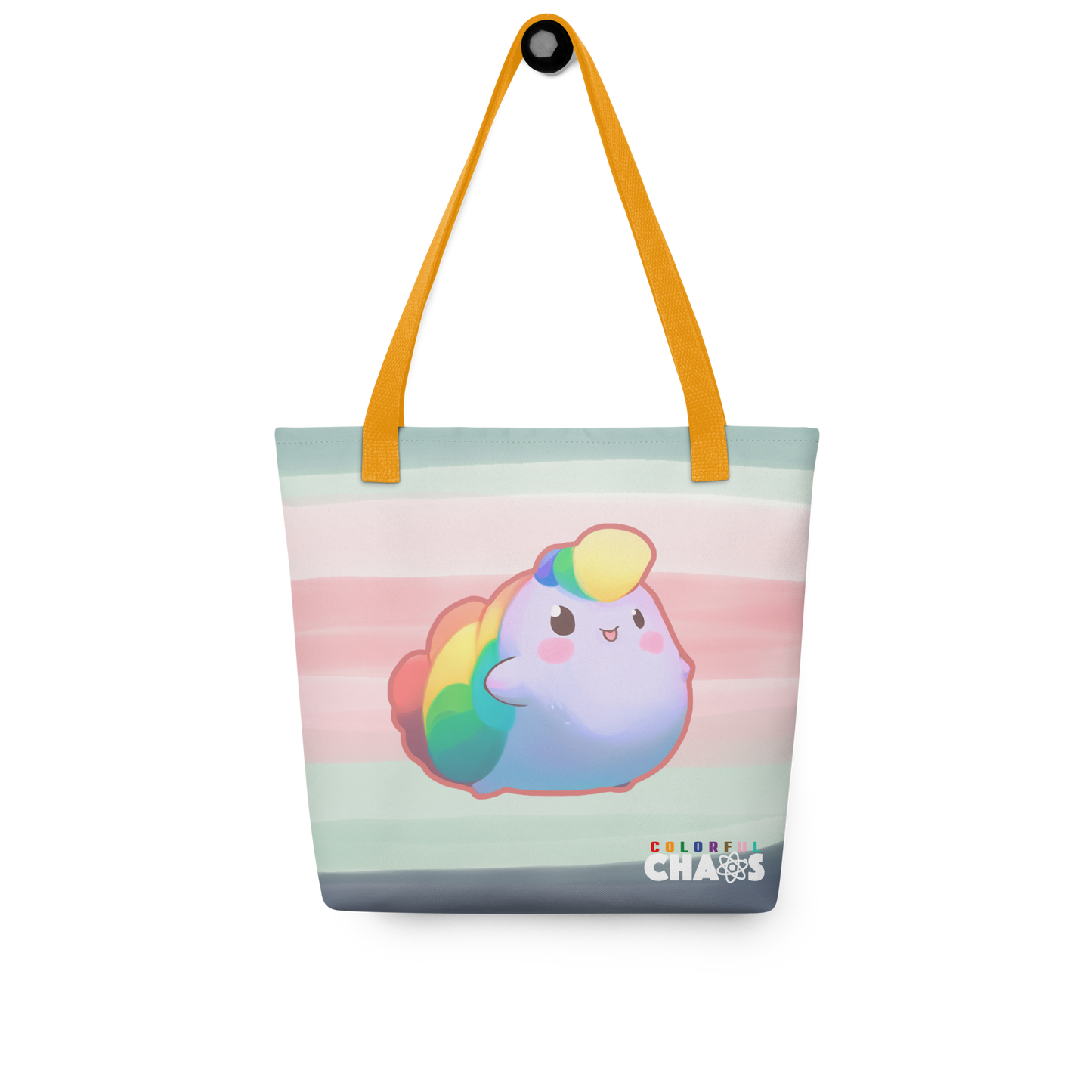 Colorful Chaos Rainbow Puff Tote Bag