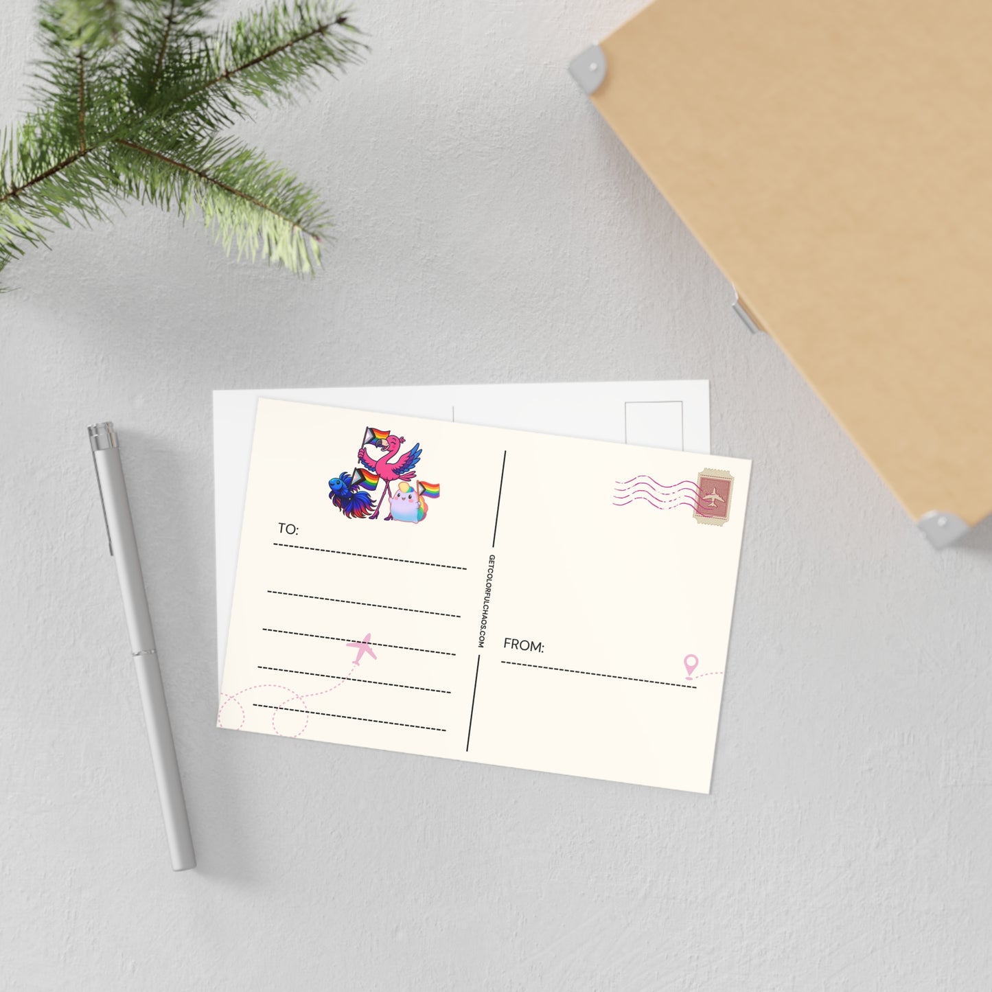 Colorful Chaos Pride  Ambassadors Illustrated Postcards