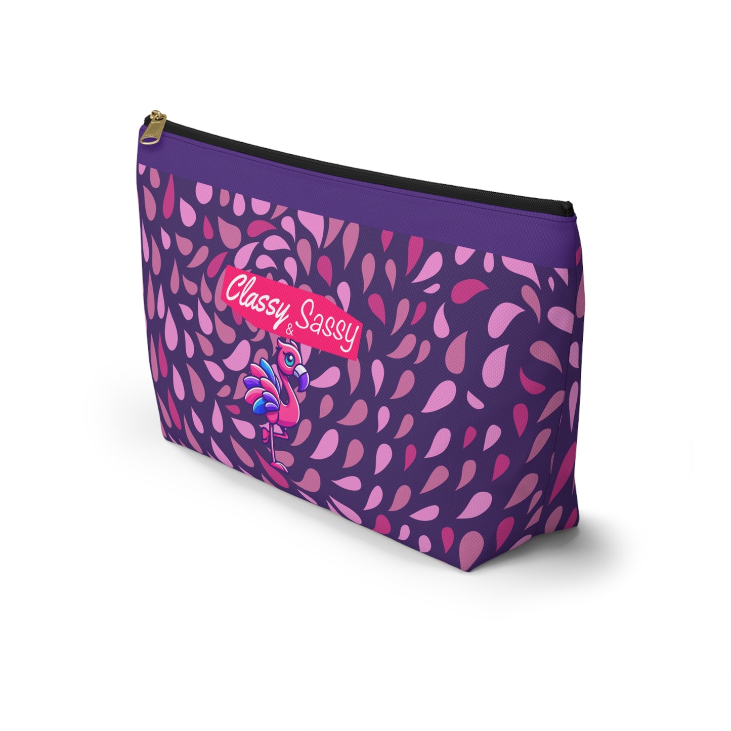 Classy & Sassy Franny Flamingo Accessory Pouch, Stylish Makeup Bag