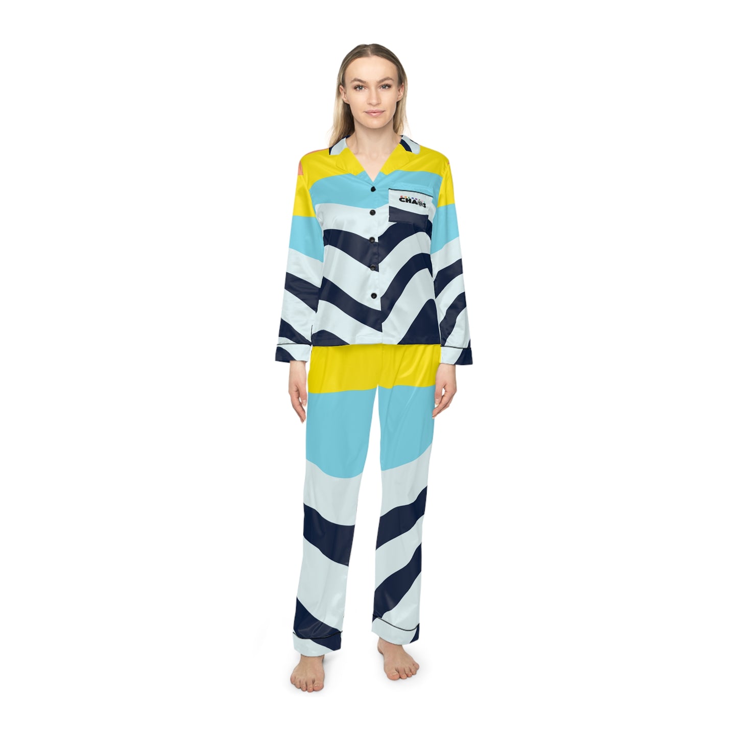 Colorful Chaos Classic Women's Cut Satin Pajamas