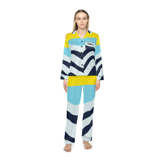 Colorful Chaos Classic Women's Cut Satin Pajamas