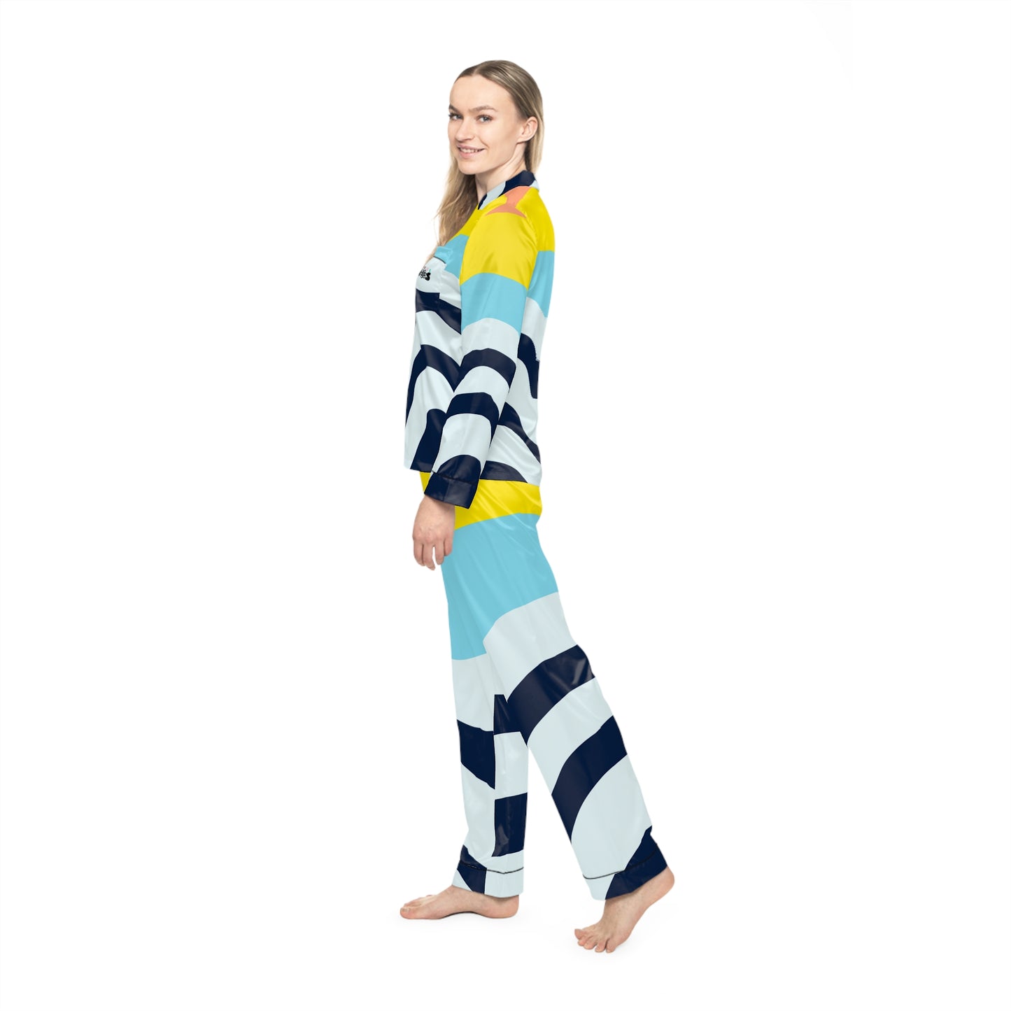 Colorful Chaos Classic Women's Cut Satin Pajamas