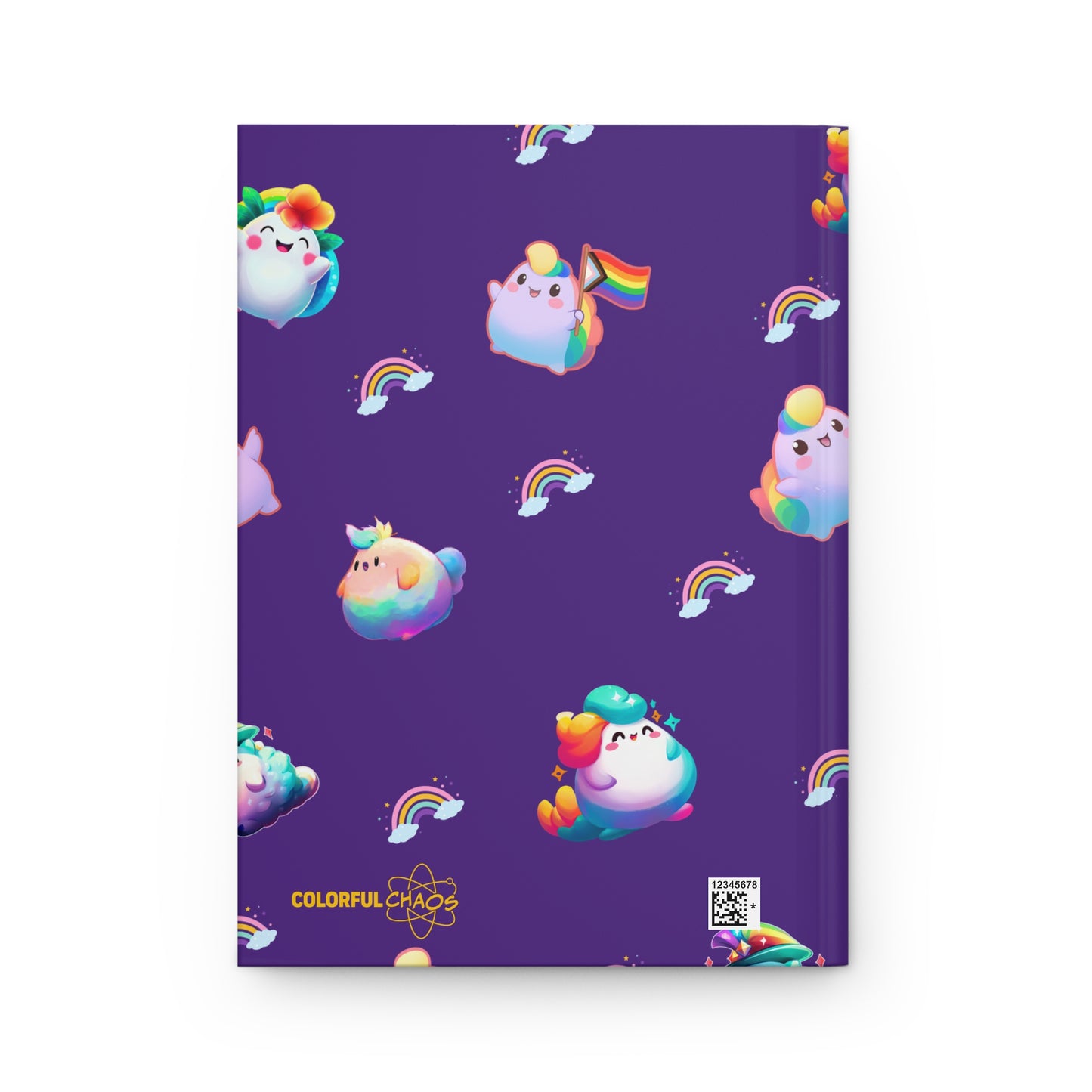 Nibby Rainbow Puffs Deep Purple Hardcover Journal