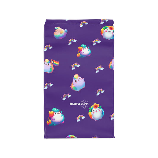 Rainbow Puff Deep Purple All over Lunch Bag