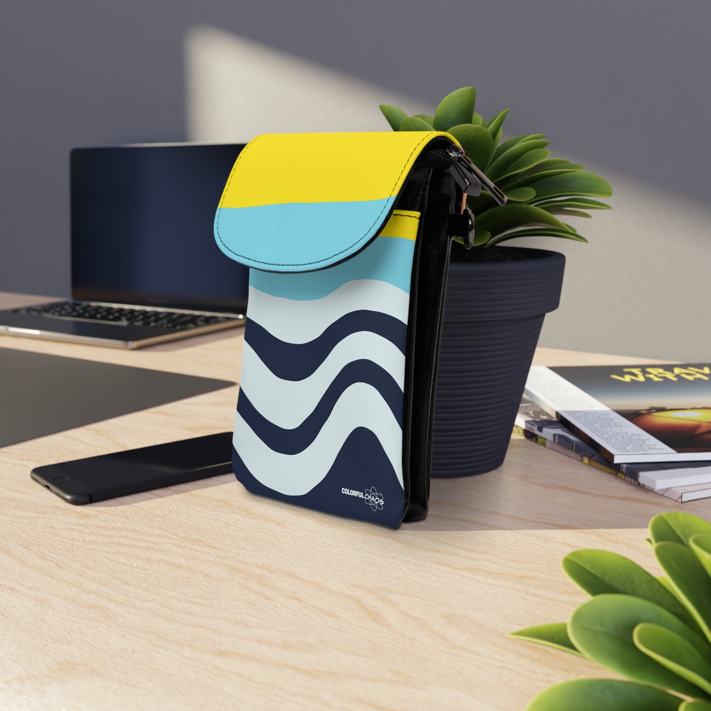 Colorful Chaos Classic Trendy Small Cell Phone Wallet