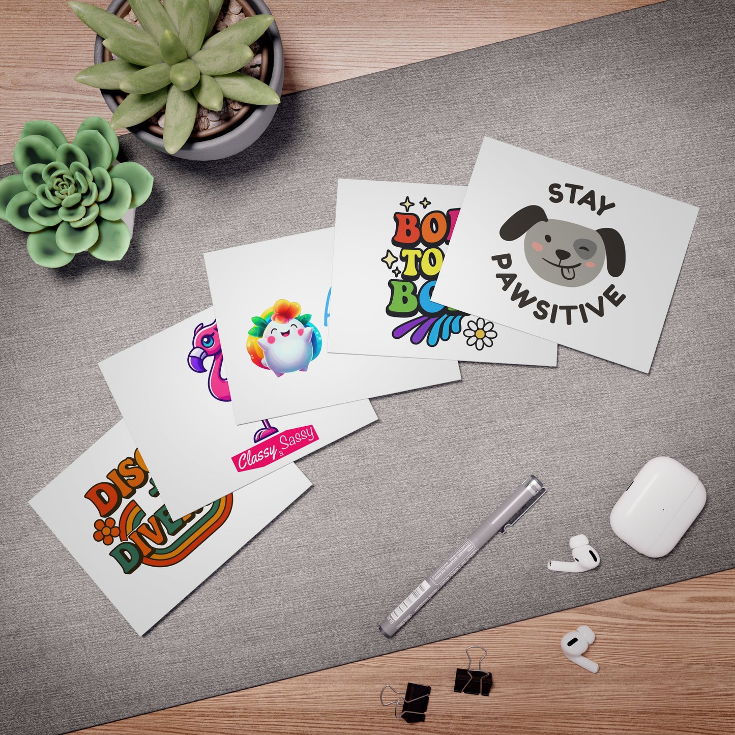 Colorful Chaos Multi-Design Greeting Cards (5-Pack)