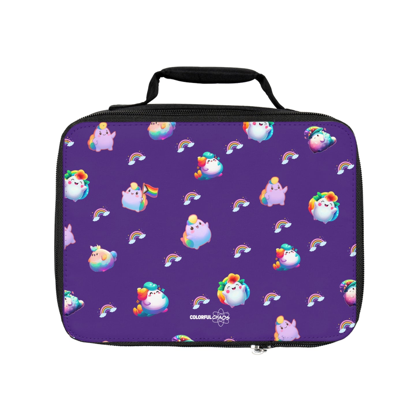 Rainbow Puffs Deep Purple Insulated Lunch Bag