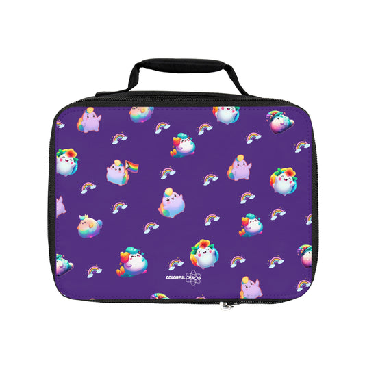 Rainbow Puffs Deep Purple Insulated Lunch Bag