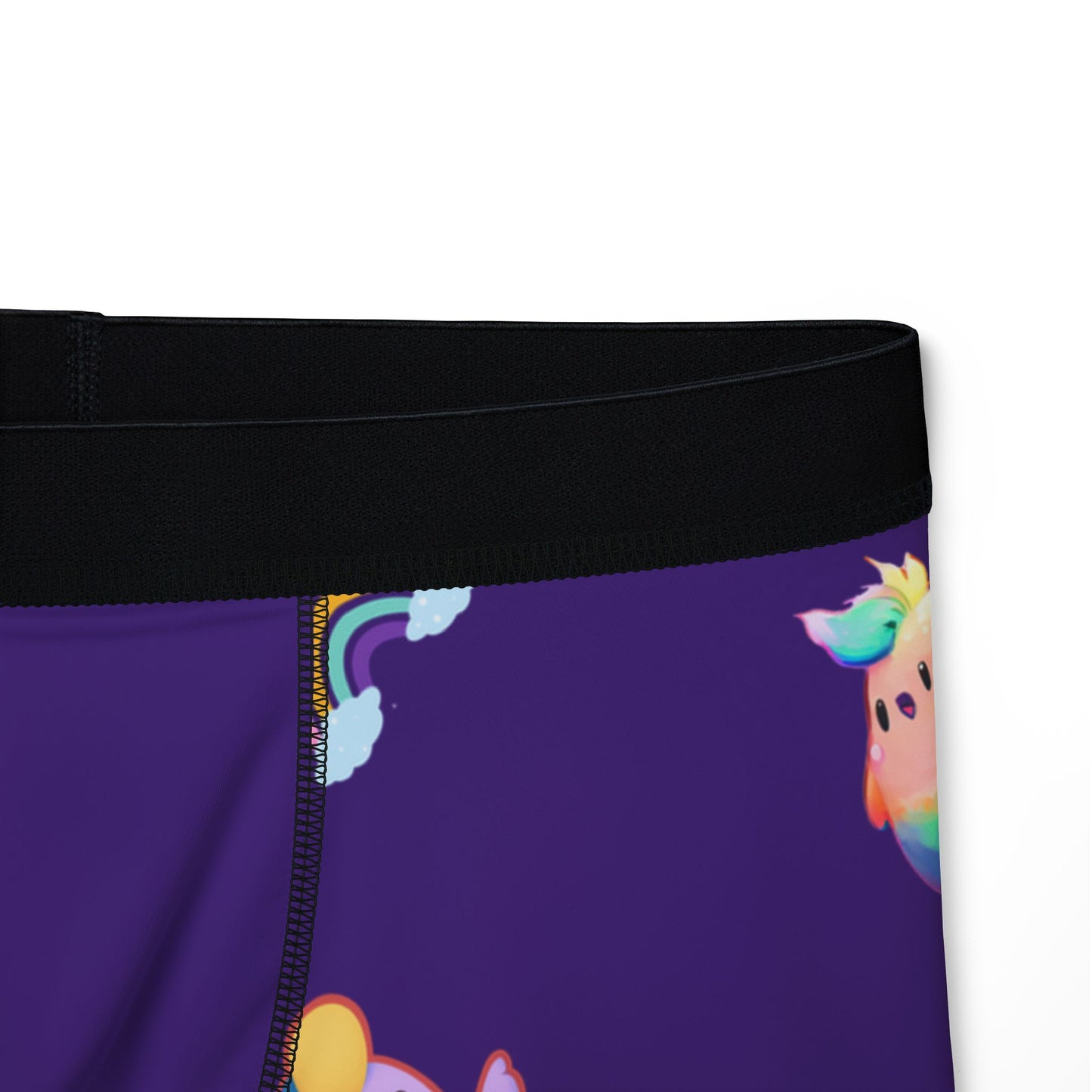 Rainbow Puffs Deep Purple Men's Boxers (AOP)