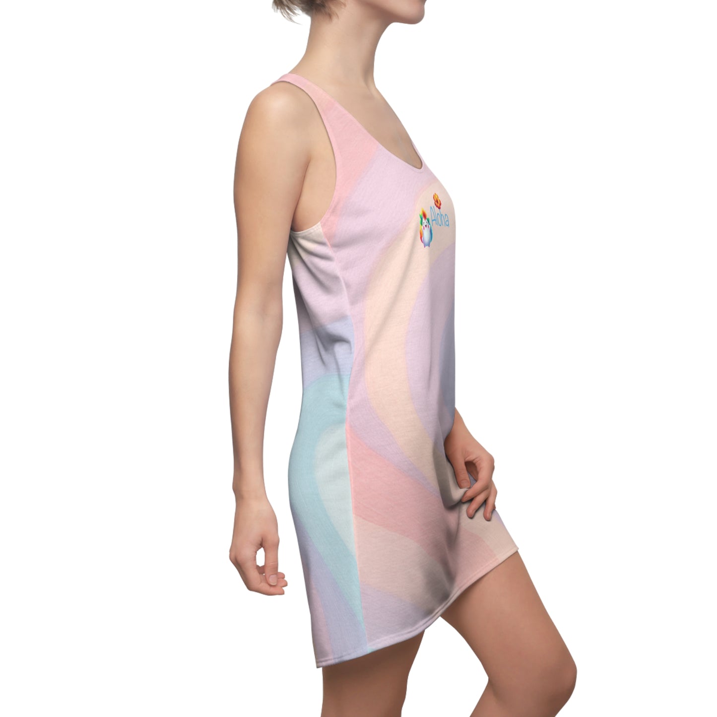 Aloha Rainbow Puff Pastel (Women's Cut) Racerback Dress