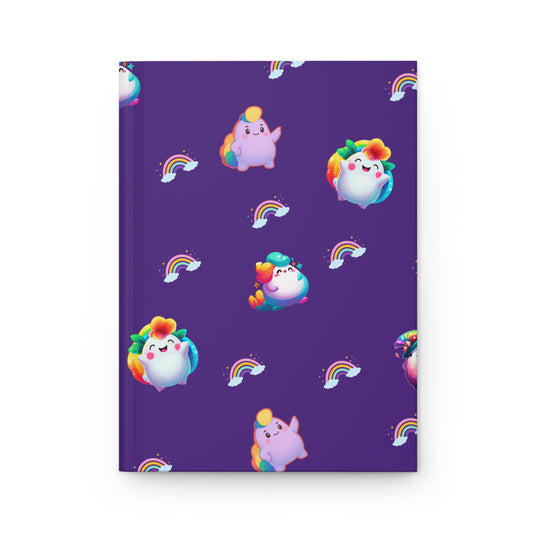 Nibby Rainbow Puffs Deep Purple Hardcover Journal
