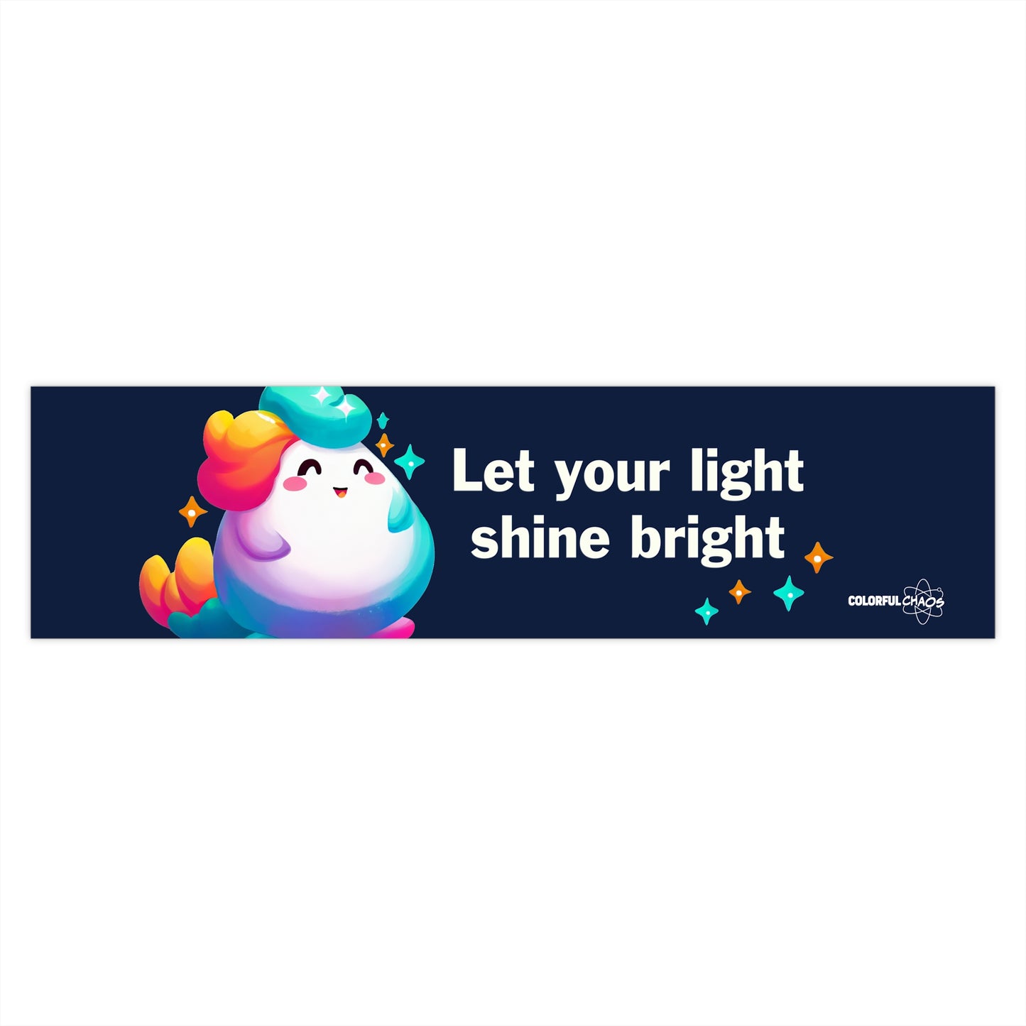 Let Your Light Shine Rainbow Puff  Bumper Stickers
