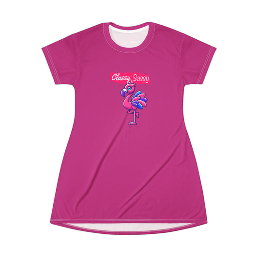 Classy & Sassy Flamingo (Women's Cut) T-Shirt Dress
