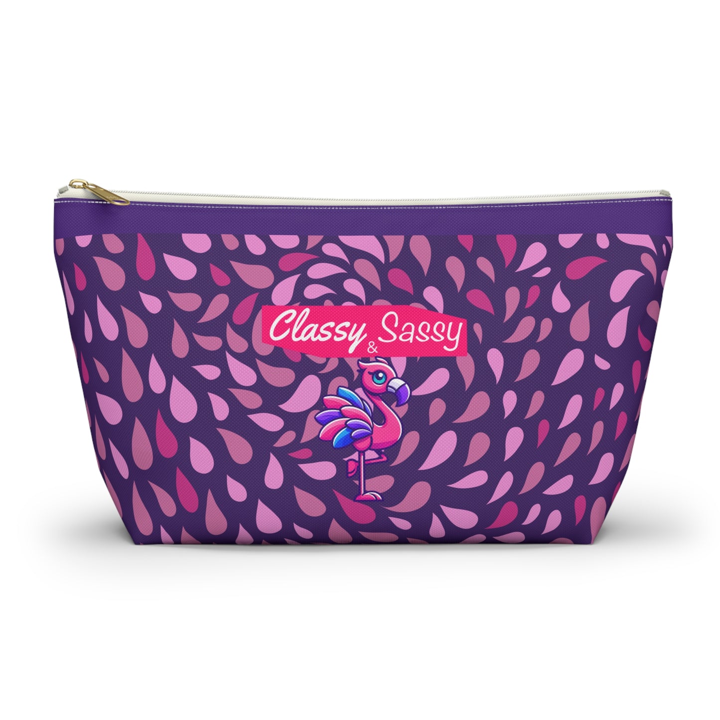 Classy & Sassy Franny Flamingo Accessory Pouch, Stylish Makeup Bag