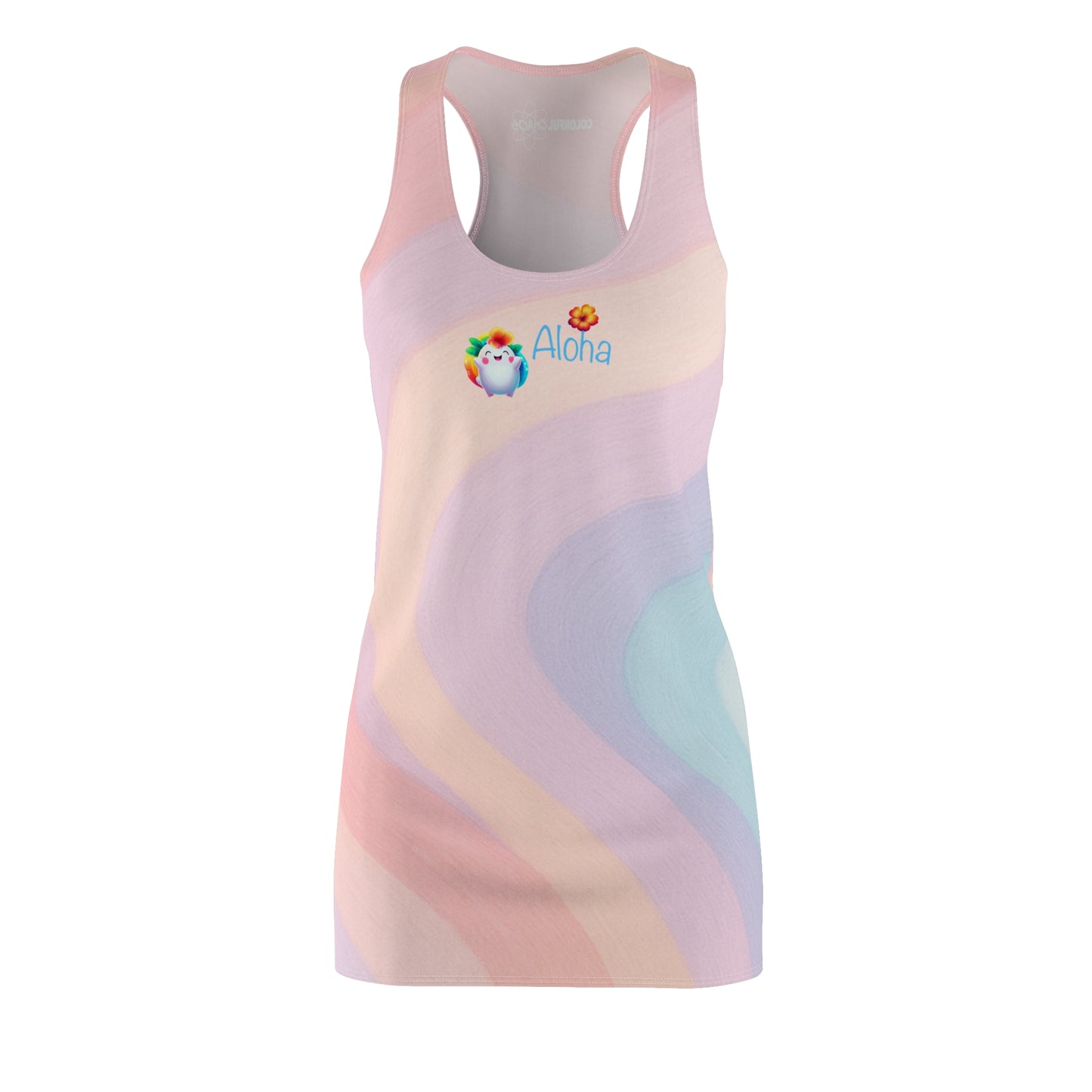 Aloha Rainbow Puff Pastel (Women's Cut) Racerback Dress