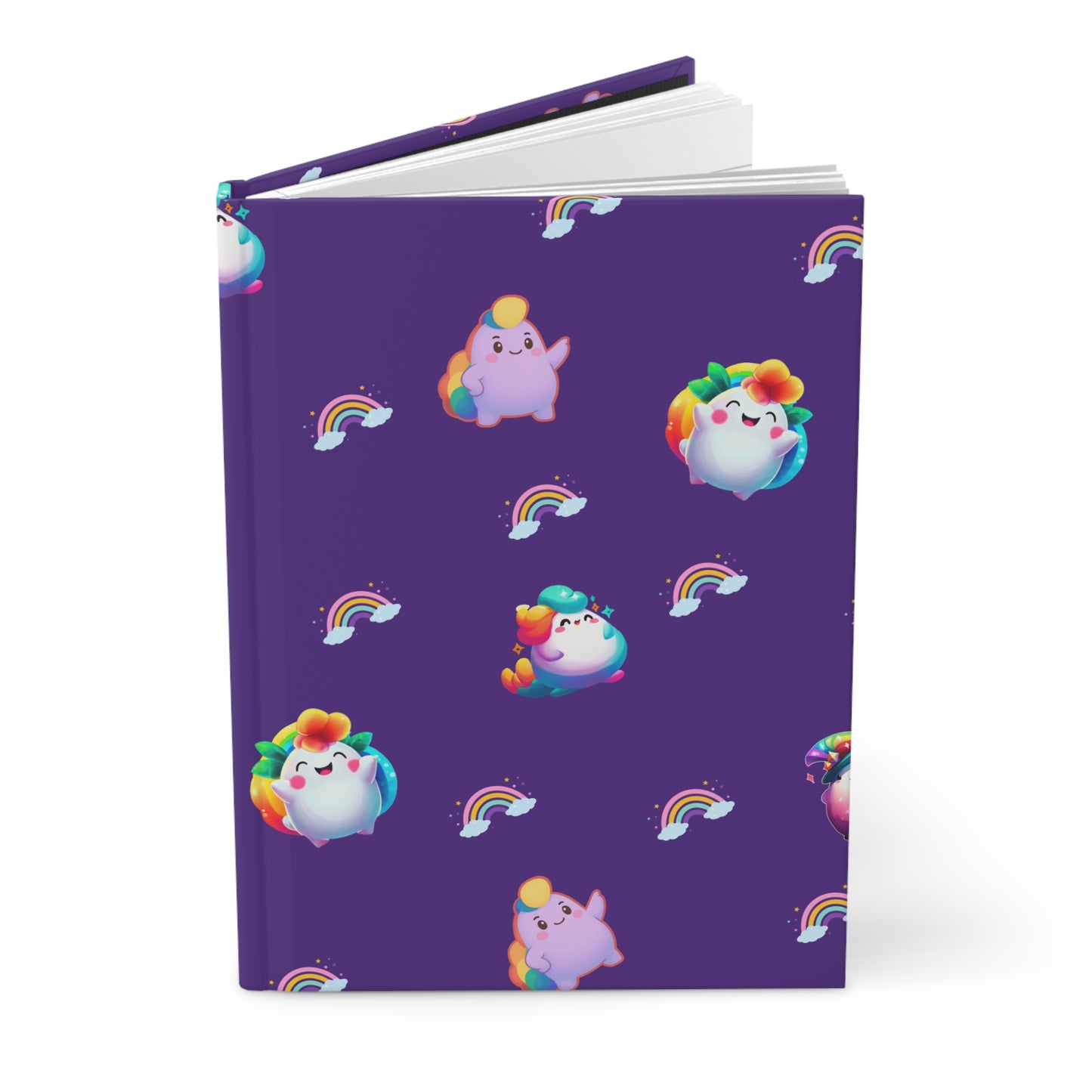 Nibby Rainbow Puffs Deep Purple Hardcover Journal