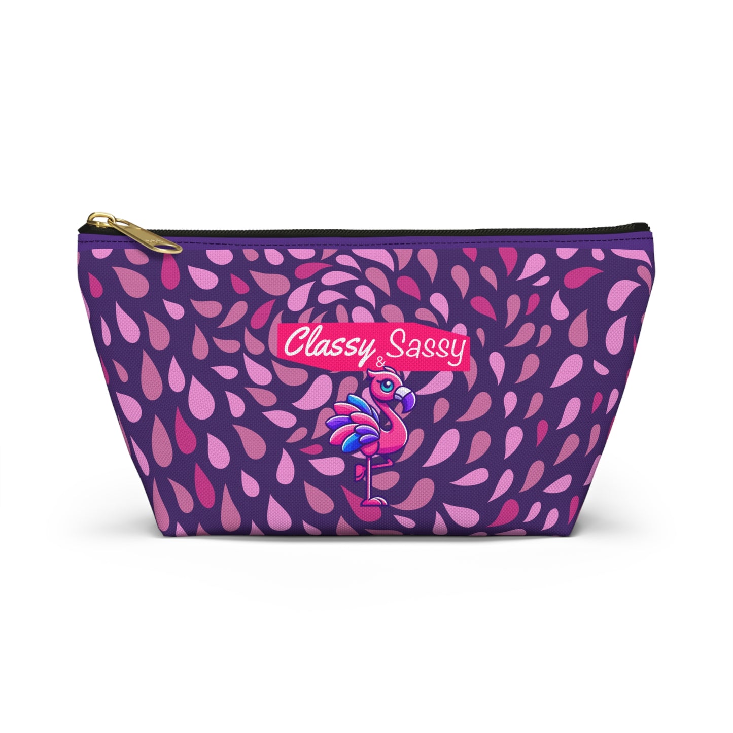 Classy & Sassy Franny Flamingo Accessory Pouch, Stylish Makeup Bag