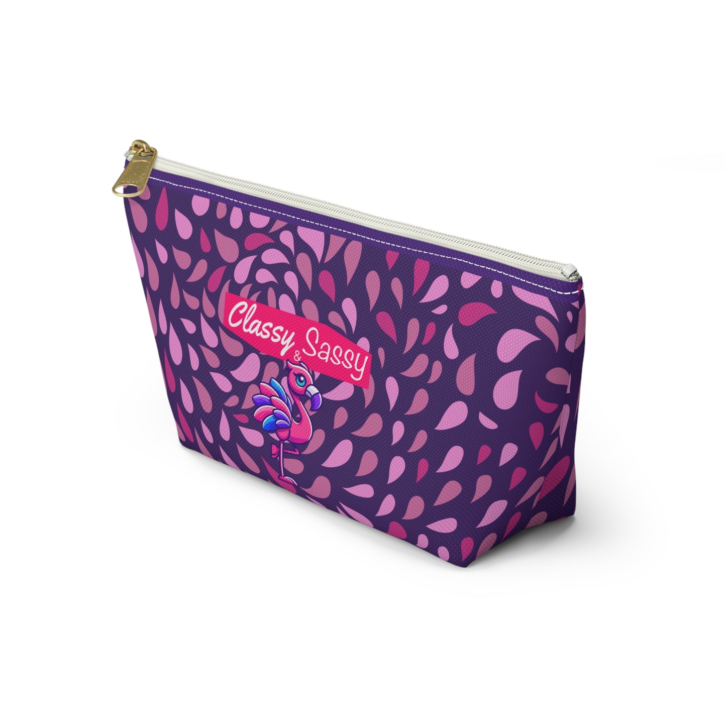 Classy & Sassy Franny Flamingo Accessory Pouch, Stylish Makeup Bag