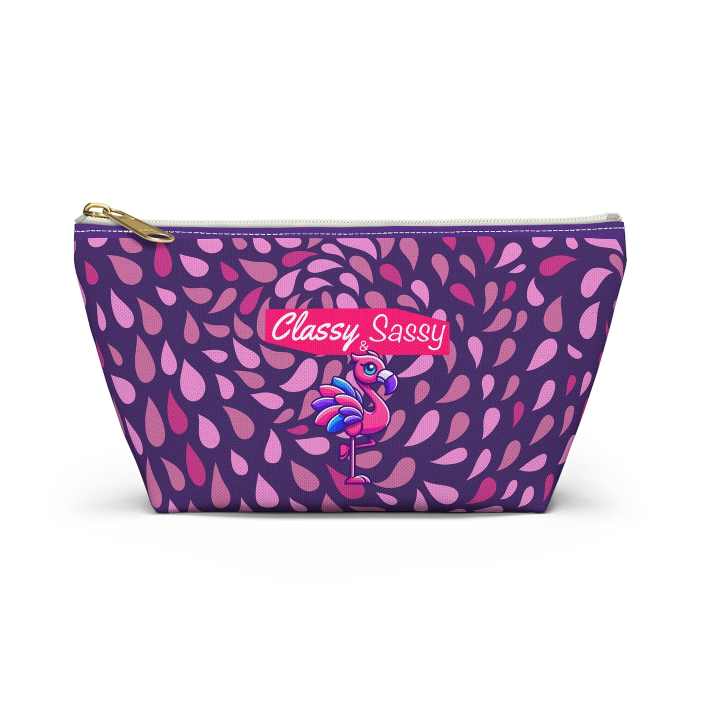 Classy & Sassy Franny Flamingo Accessory Pouch, Stylish Makeup Bag