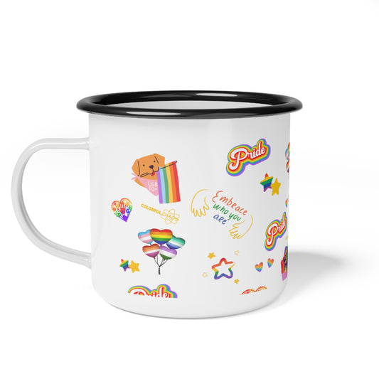 Rainbow Pride Embrace Enamel Camp Cup