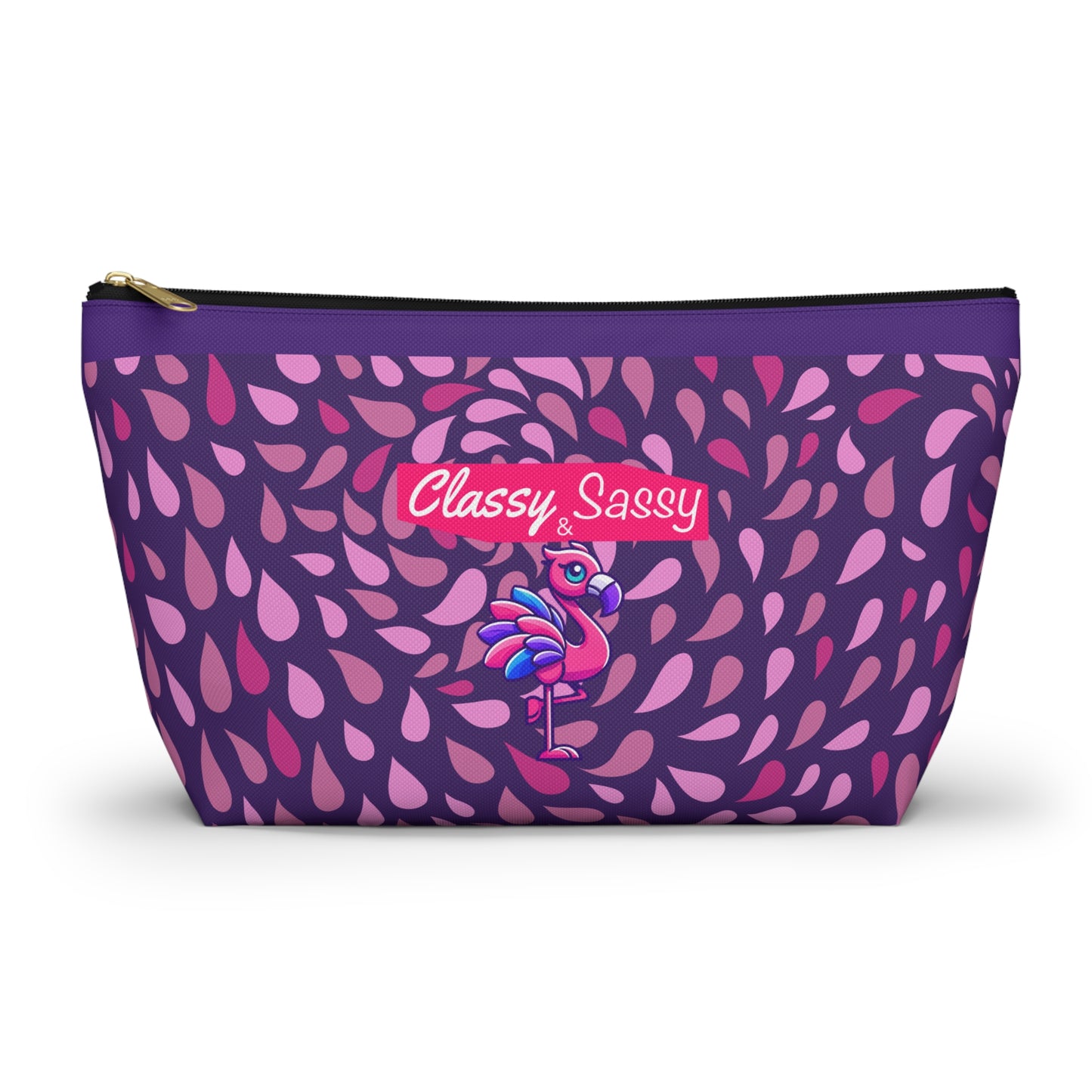 Classy & Sassy Franny Flamingo Accessory Pouch, Stylish Makeup Bag