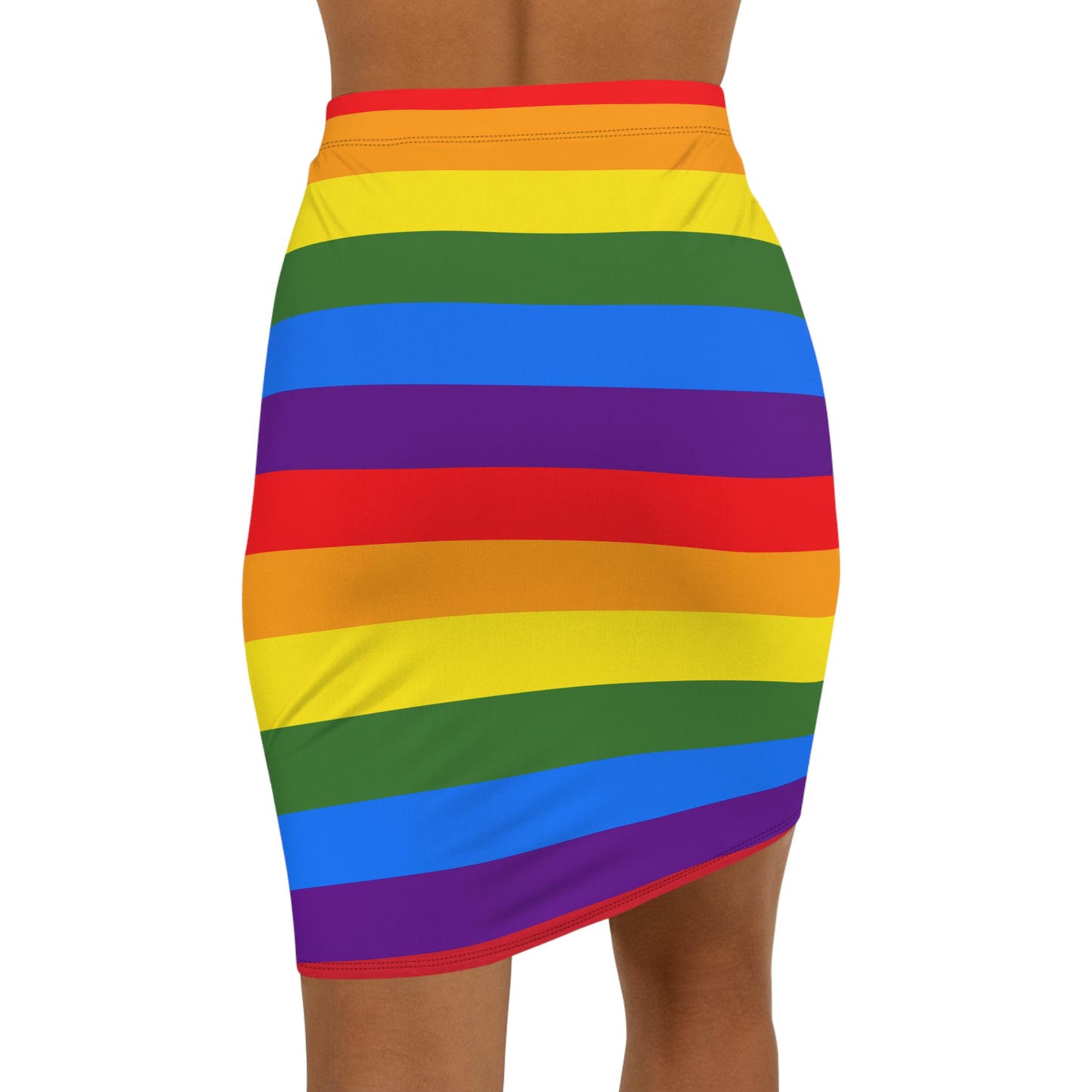 Pride Rainbow Mid-Waist Pencil Skirt