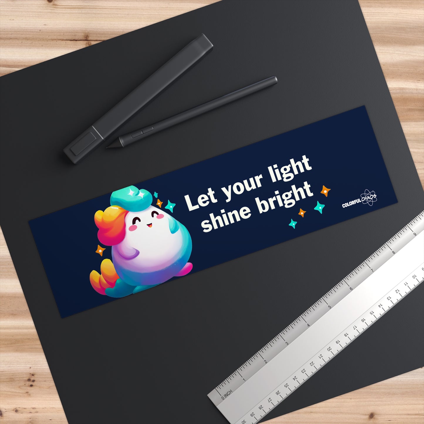 Let Your Light Shine Rainbow Puff  Bumper Stickers