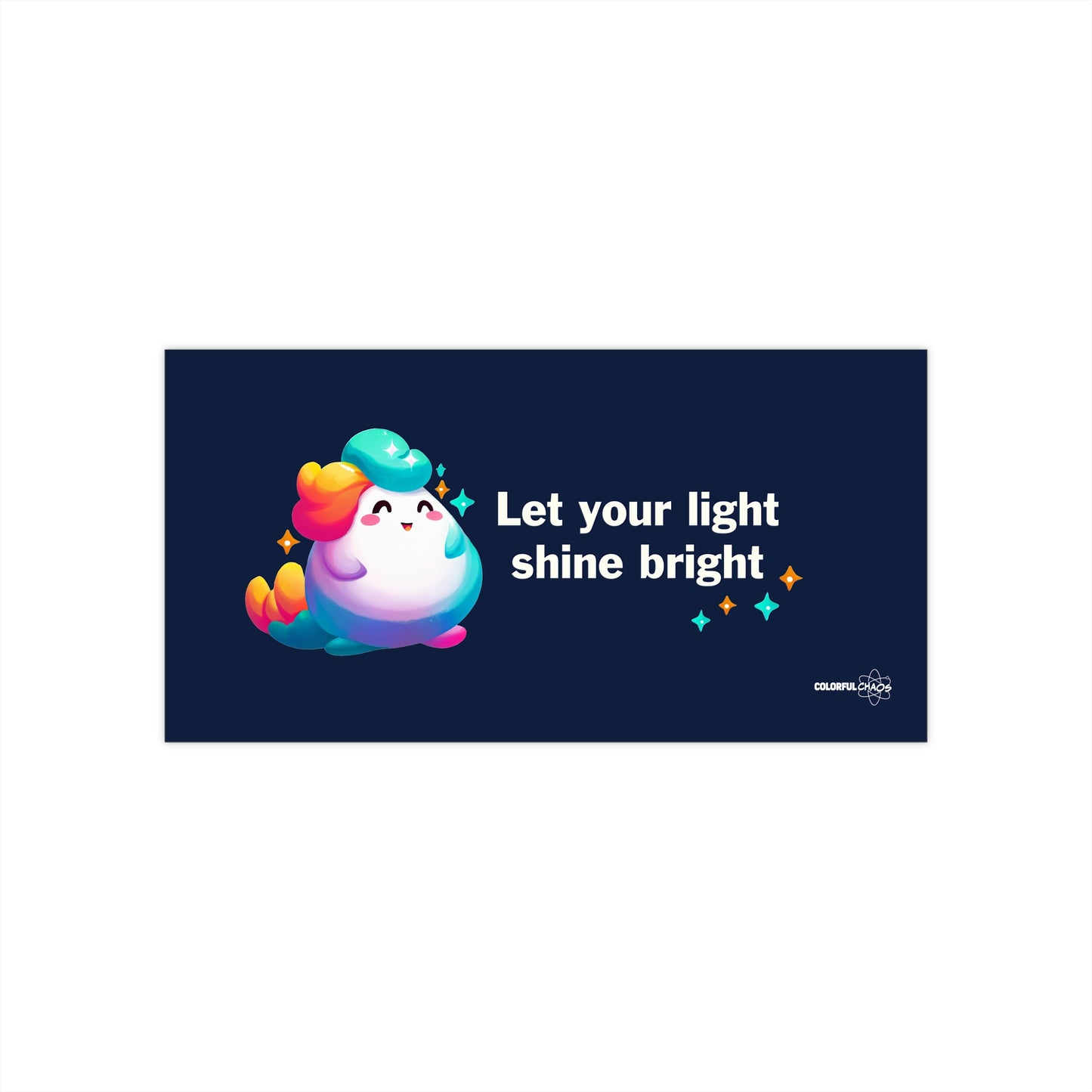 Let Your Light Shine Rainbow Puff  Bumper Stickers