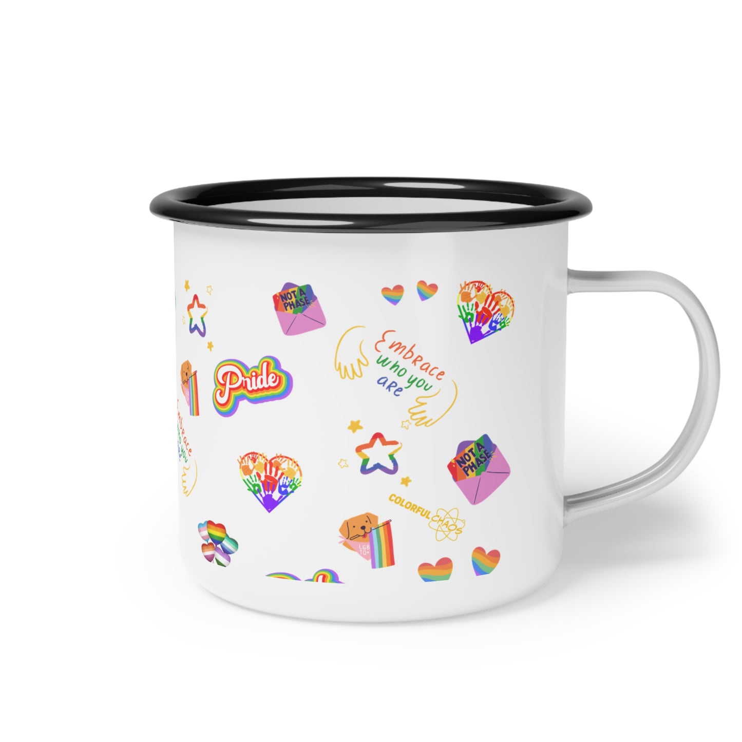 Rainbow Pride Embrace Enamel Camp Cup