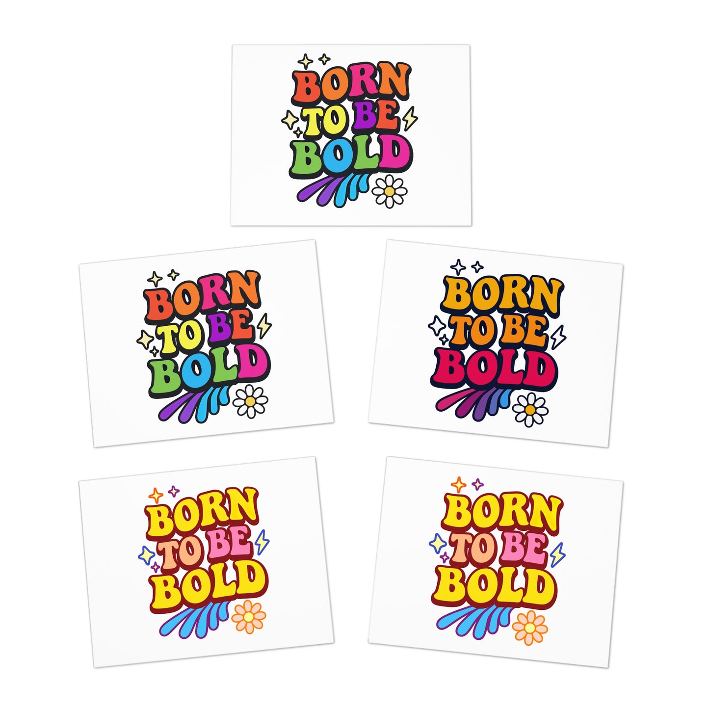 Born to be Bold Multi-Design Greeting Cards (5-Pack)