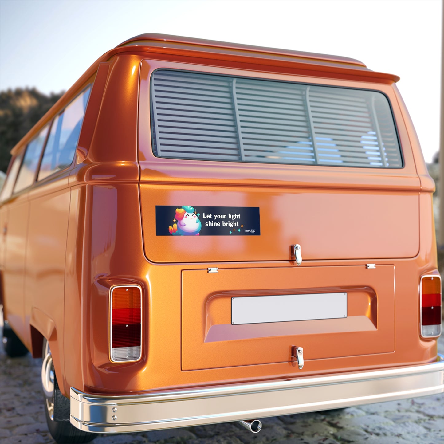 Let Your Light Shine Rainbow Puff  Bumper Stickers