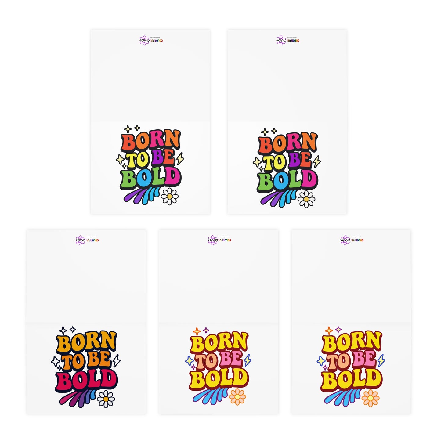 Born to be Bold Multi-Design Greeting Cards (5-Pack)