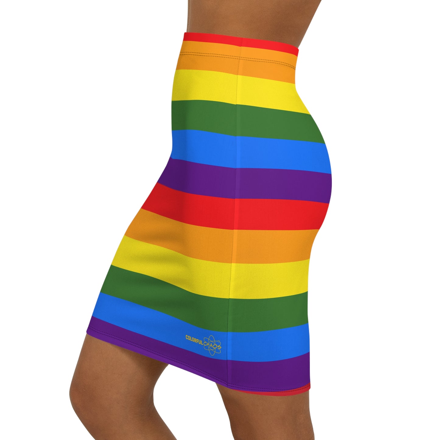 Pride Rainbow Mid-Waist Pencil Skirt